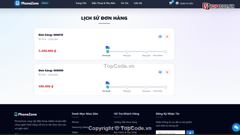 web bán điện thoại,website bán điện thoại,bán website